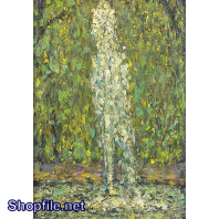 Tranh sơn dầu vẻ đẹp thác chảy từ trên cao